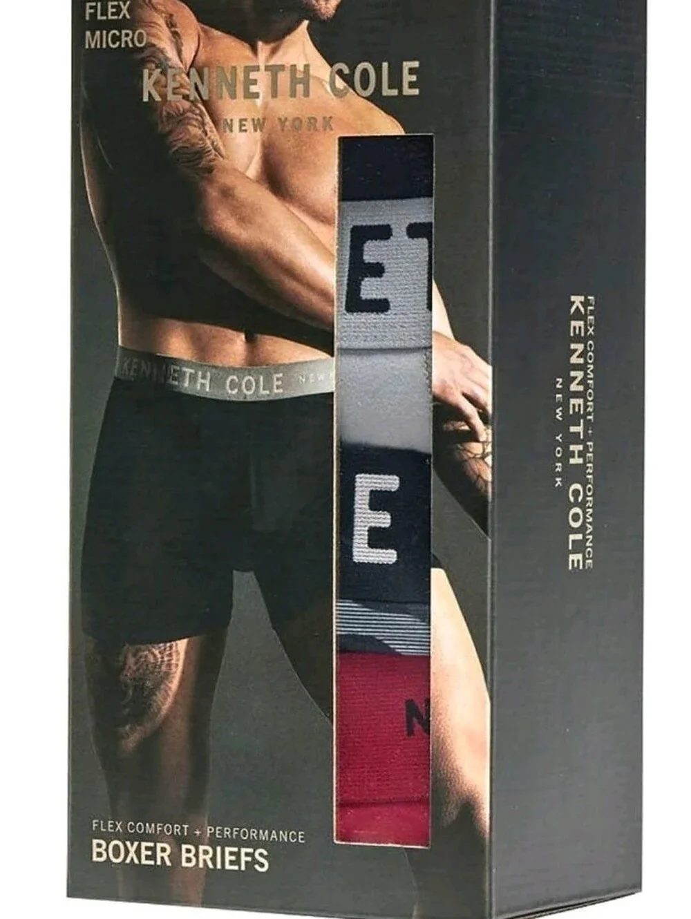 Kenneth Cole Men's Assorted Blue Boxer Brief 4-Pack NEW UNOPENED BOX SIZE XXL